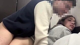 damn this horny 18yo skinny girl rides cock cowgirl non-stop in dorm! 😈🍆