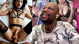 Big breasted transgender latina teen jerks girl cock cums on body then takes bbc anal in bdsm