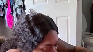 😍 whoa, check this ebony babe giving that sloppy morning head with spit and love! 💦👅