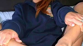 my best friend had a hard cock so i footjobbed him then rode it in my shaved pussy till he came on my feet