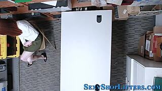 teen redhead caught red-handed shoplifting in high def store reality bust