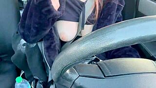 imagine this hot italian milf artemisia love cruising los angeles flashing her massive tits in traffic