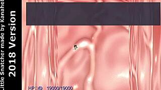 Tall brunette Aoi's huge belly digestion by little snatcher