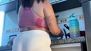 Chubby girl's gassy week loud natural fart rips