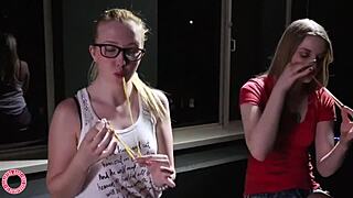 Big tits Samantha Rone licks nipples and fat pussies!