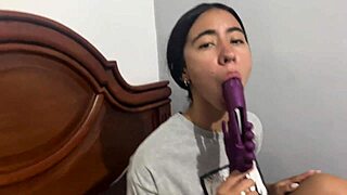 stepsister drops by stepbrother's place for some intense tight pussy pounding session