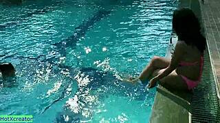 imagine this 18yr boy pounding hot indian model girlfriend doggystyle by the pool