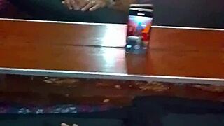 pov motel mirror shows chubby blonde wife fucked doggystyle in skirt