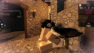 rough pounding dragon girl bent over missionary creampie footjob across castle part 3