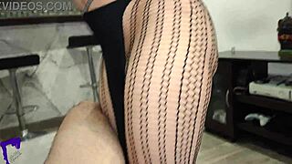 hot latina milf bounces ass on sofa riding big cock with titjob massage cum pov