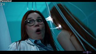 redhead babes go wild in parasited lesbian 69 squirting with hardcore face sitting action