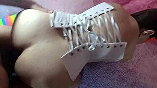 Deep anal double penetration rented latina whore wife