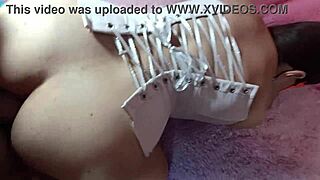 Deep anal double penetration rented latina whore wife