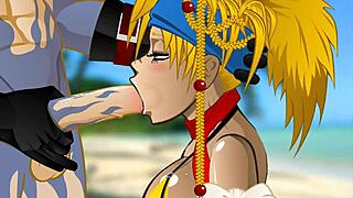 anime rubia gets her mouth fucked hard in hentai cartoon style