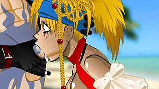 anime rubia gets her mouth fucked hard in hentai cartoon style