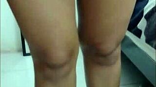 she models high heels and short dress flashing her wet panties and squirting pussy closeup