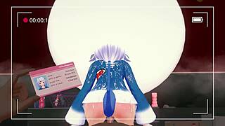 Curvy hentai babe creampied by huge monster cock in interracial 3D anime