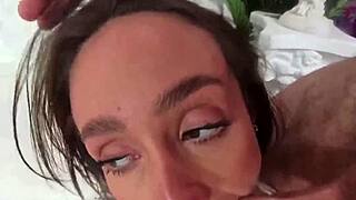 90-pound brunette Christina Sage begs Bryan Gozzling to fuck her