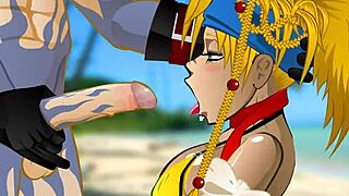 anime rubia gets her mouth fucked hard in hentai cartoon style