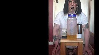 whoa this shy bisexual crossdresser milks his lactating tits with portable machine part 3 🥛🤯
