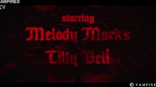 vampire gangbang orgy erupts as lesbian employees dominate boss turning her into group sex slave