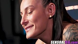 Brunette With Big Natural Tits Masters Face Sitting Yoga Scissoring And Orgasmic Kisses