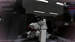 roblox guest girl sneaks office for rough follower sex