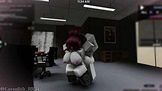 roblox guest girl sneaks office for rough follower sex