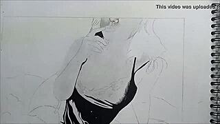 lingerie girl sketches seductive timelapse in elegant poses