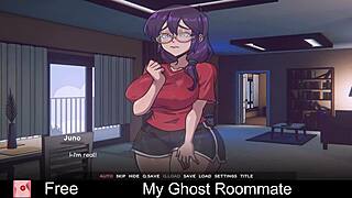 i luv my ghost roommate's natural tits bouncin durin dorm game fuck