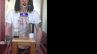 whoa this shy bisexual crossdresser milks his lactating tits with portable machine part 3 🥛🤯