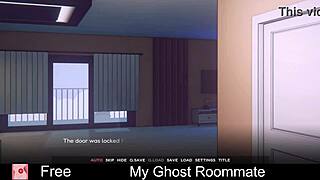 i luv my ghost roommate's natural tits bouncin durin dorm game fuck