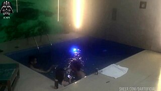 friends dive into motel pool threesome heat part 2