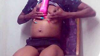 boss pounds his wife as maid watches and buzzes her pussy with big vibrator