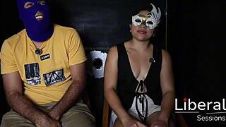 Hotwife Swinger's Glory Hole Tease