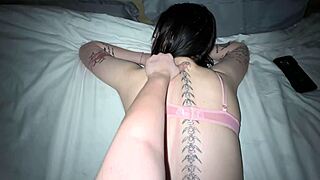 after the shower my stepsister pins me down for rough wet cunnilingus and hard fucking