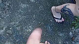 wanna watch me suck big cock in public yard?