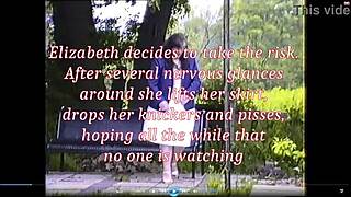 bank manager elizabeth hogben just pees right in her back garden 😏 skirt up stockings on