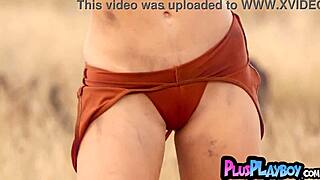 curvy milf gia ramey poses wildly after stripping naked outdoors