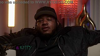 podcast gets wild when ebony babe shakes ass on big black cock