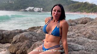 Photographer Picks Up Curvy Model for Beach All-Holes Fuck Lesson Part 1!