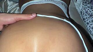 Beautiful light skin babe shakes ass wildly getting fucked rough in homemade anal