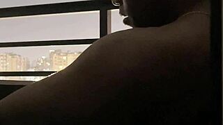 roommate's deepthroat blowjob on hotel balcony hides our secret thrills