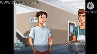 kevin talks low grades and cafeteria detention in portuguese summertime saga v21 scene