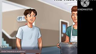 kevin talks low grades and cafeteria detention in portuguese summertime saga v21 scene