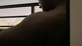 roommate's deepthroat blowjob on hotel balcony hides our secret thrills