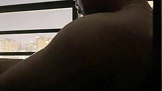 roommate's deepthroat blowjob on hotel balcony hides our secret thrills