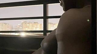 roommate's deepthroat blowjob on hotel balcony hides our secret thrills