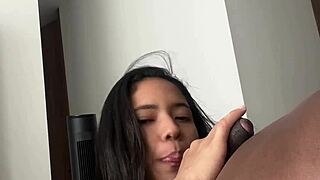 watch her slobber deep on my best friend's boyfriend's huge cock - amateur heat!