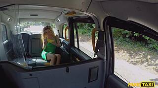 brunette beauty rides fake taxi for deep backseat pounding